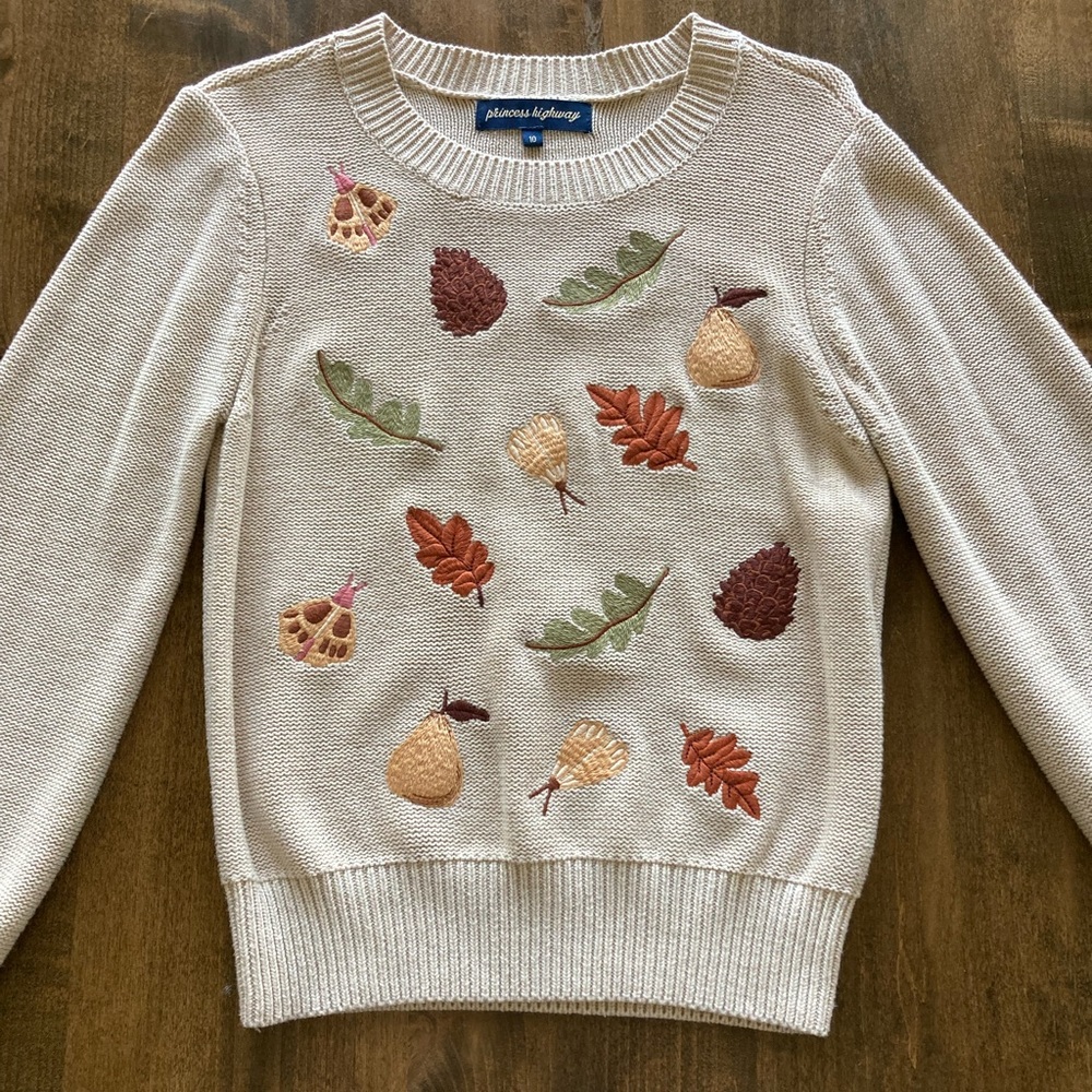 Princess Highway Cream Embroidered Autumn Sweater - Picture 2 of 6